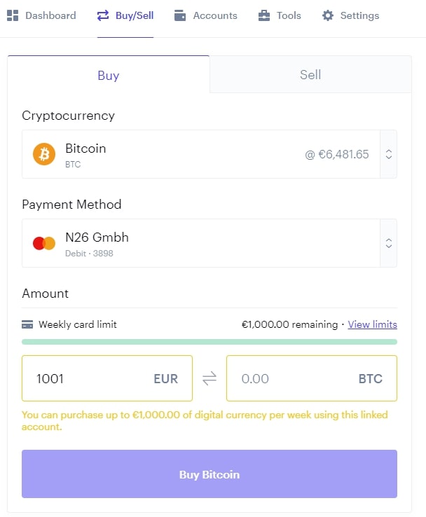 how to increase coinbase card purchase limit