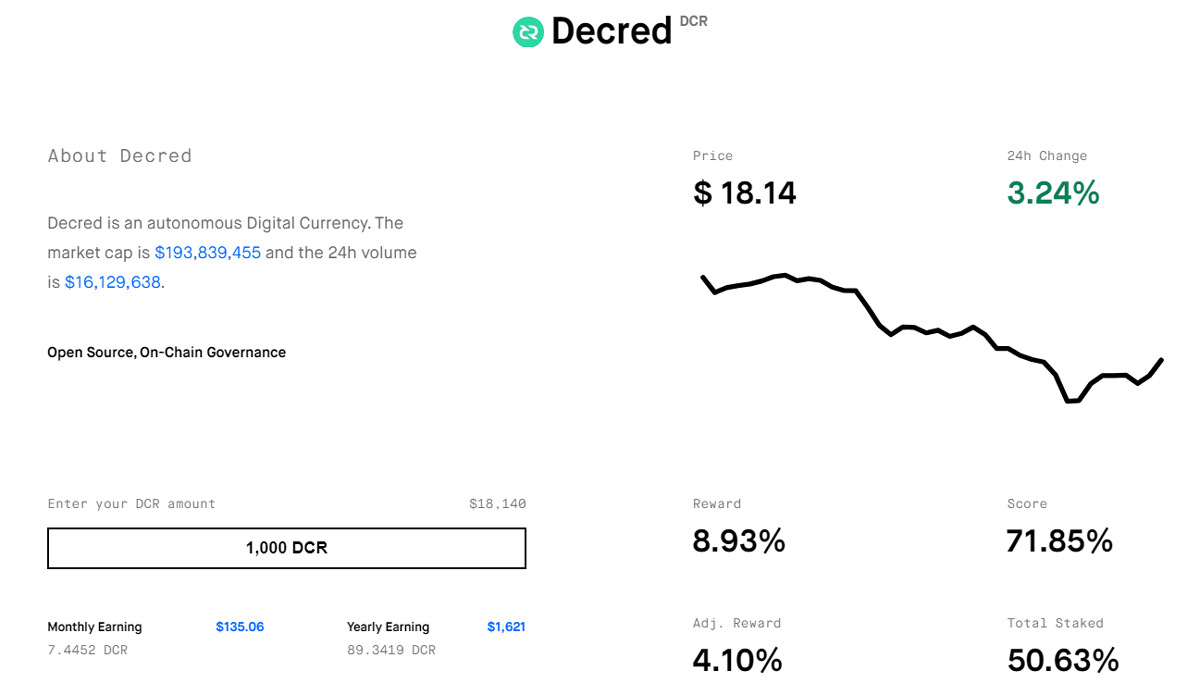 decred staking tips
