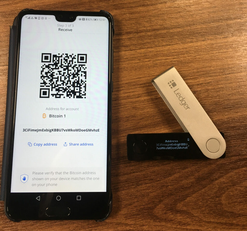 ledger nano s bitcoin address