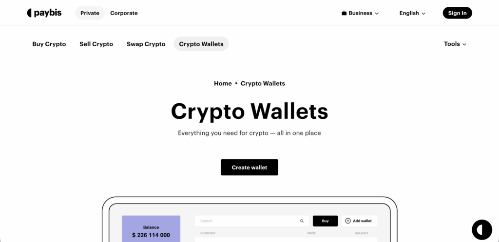 Paybis Crypto Wallet