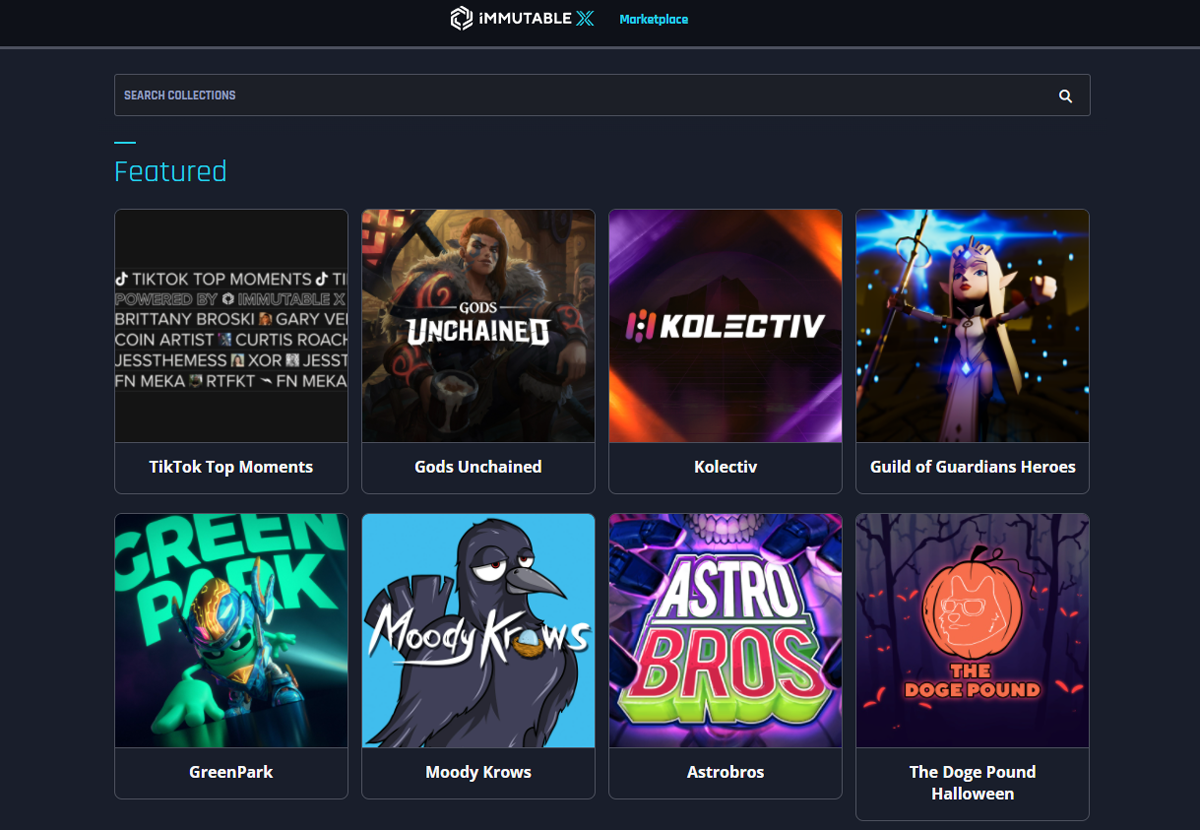Immutable X NFT marketplace