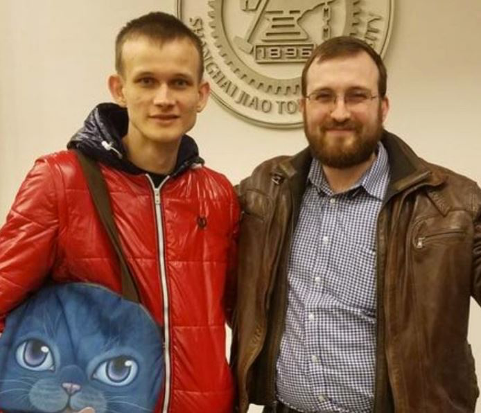 A picture of Vitalik Buterin and Charles Hoskinson together