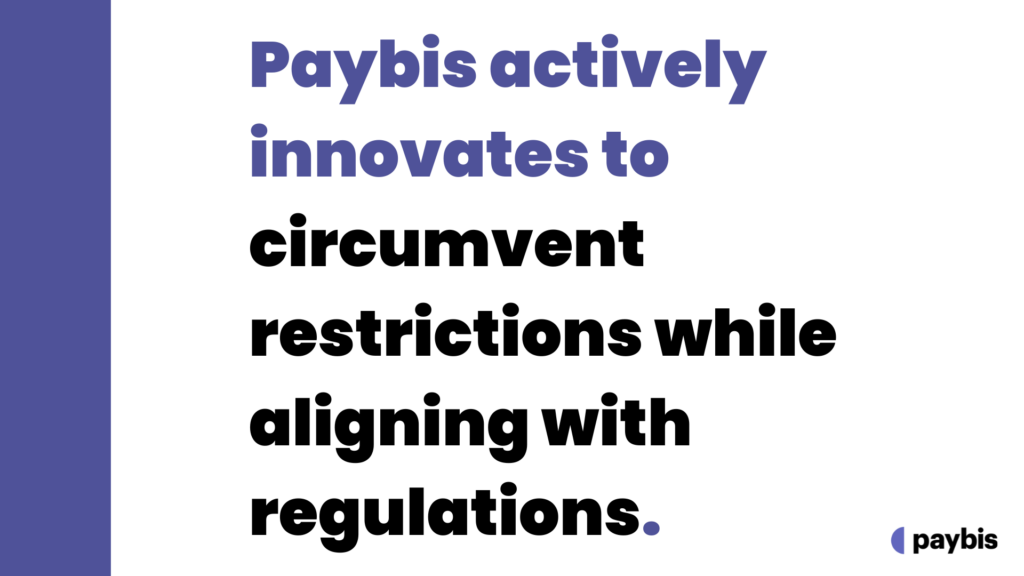 Paybis actively innovates to circumvent restrictions while aligning with regulations