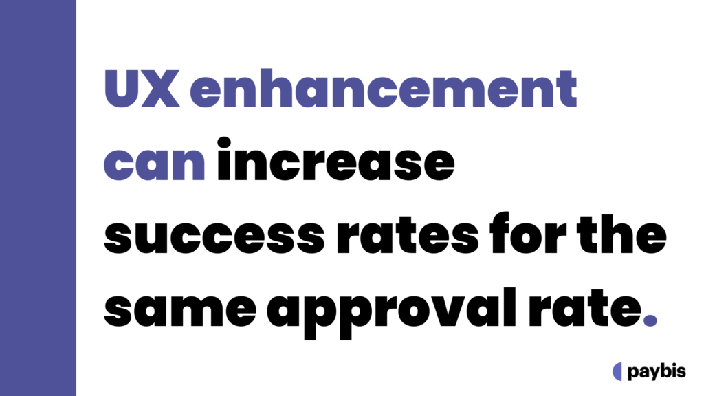 UX enhancement can increase success rates for the same approval rate