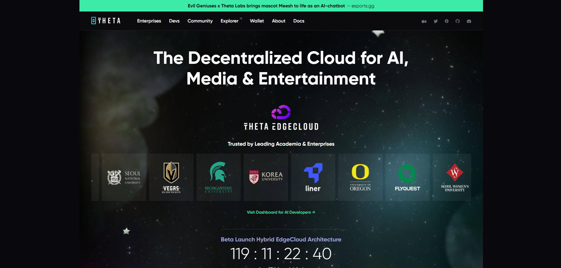 Theta Network homepage