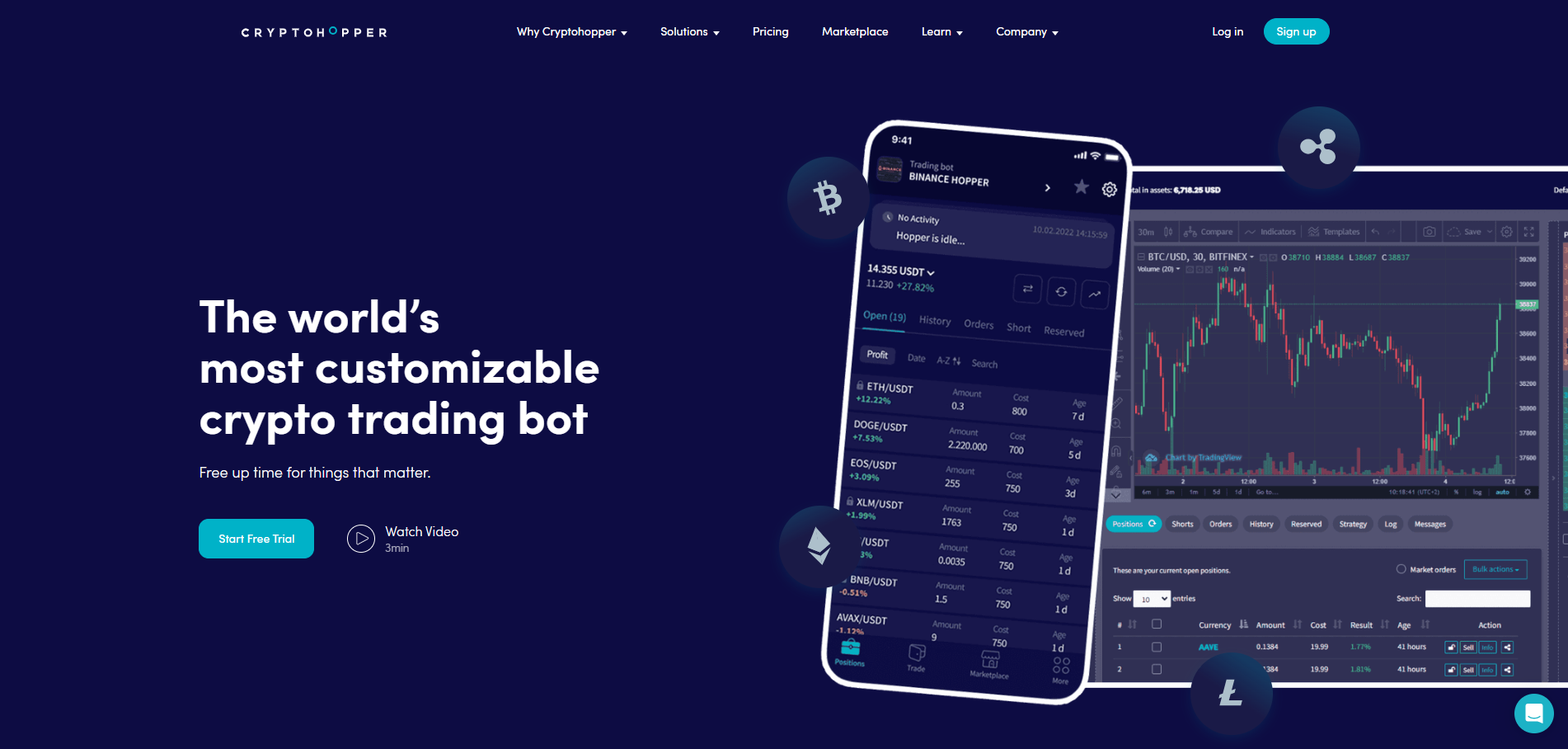Cryptohopper homepage