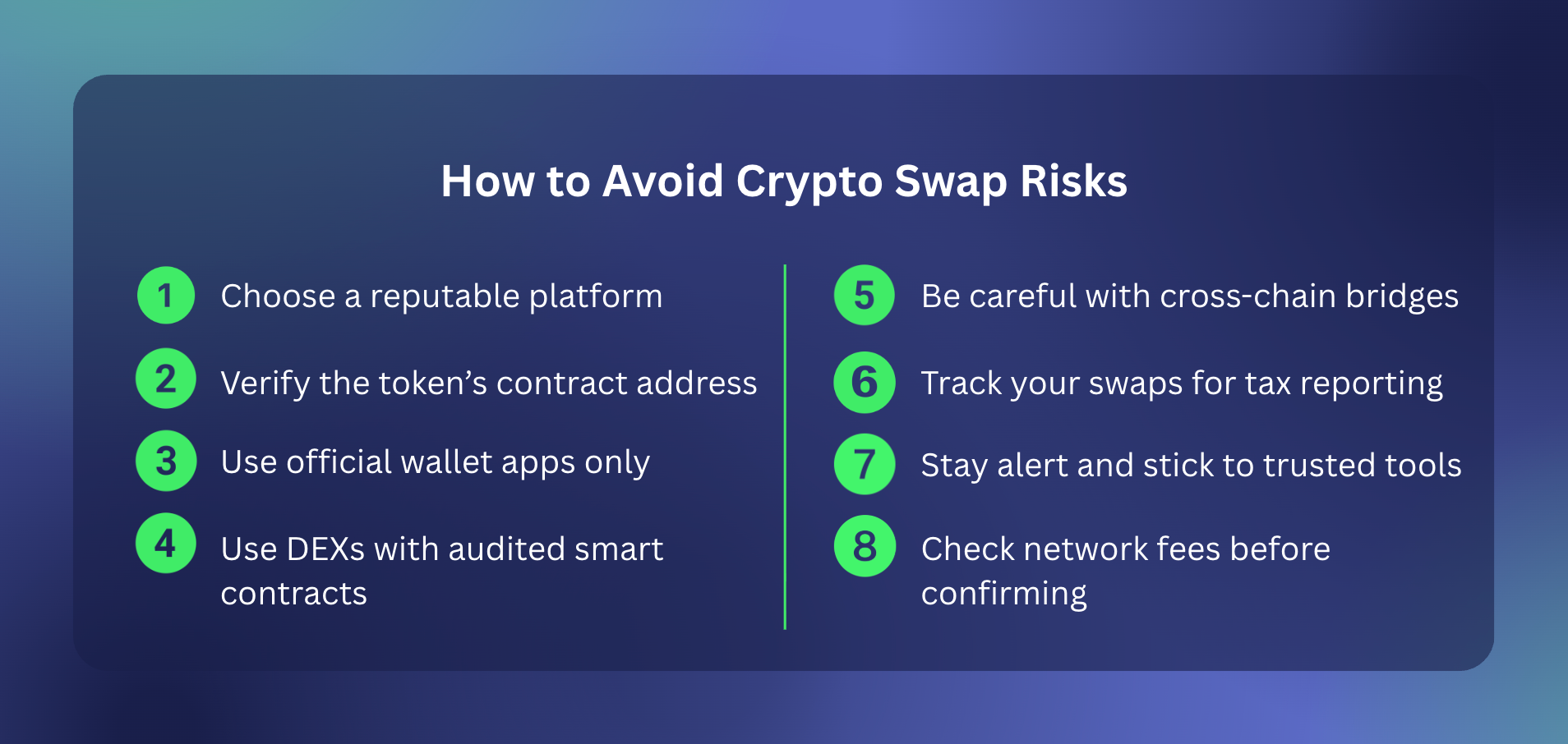 Avoiding Crypto Swapping Risks
