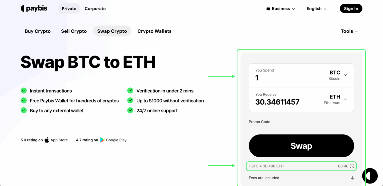 How to Swap Crypto Instantly and Safely- Paybis Blog