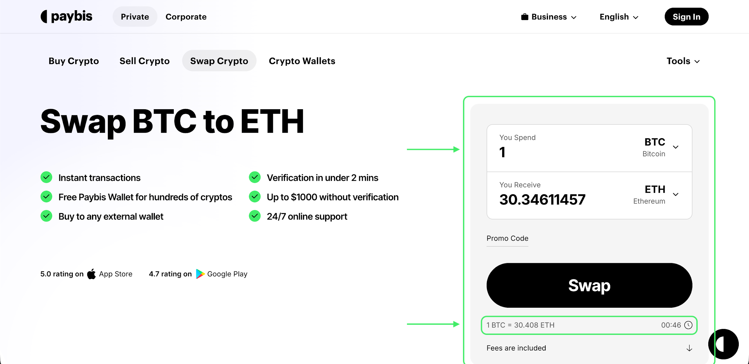 Crypto Swapping with Paybis: Choosing Swapping Amounts