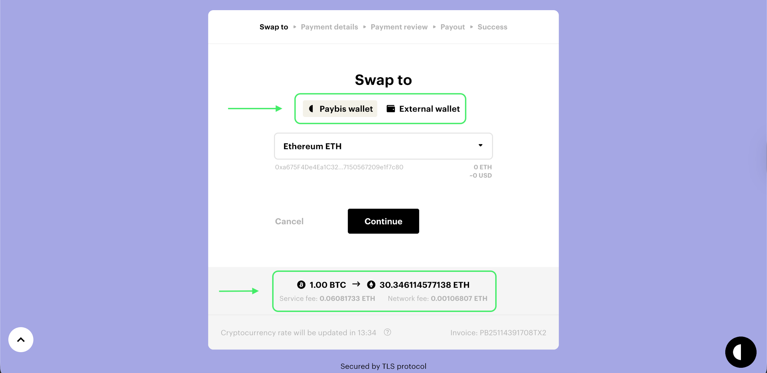 Crypto Swapping with Paybis: Swap Processing
