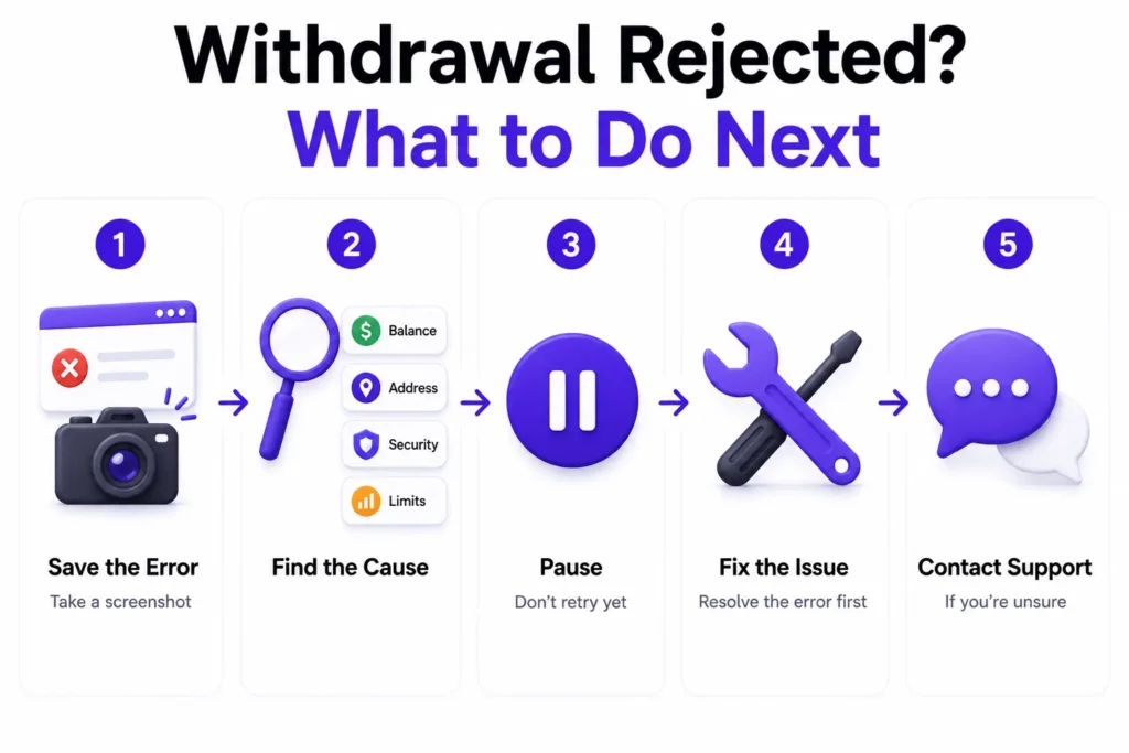 failed withdrawal: what to do next?